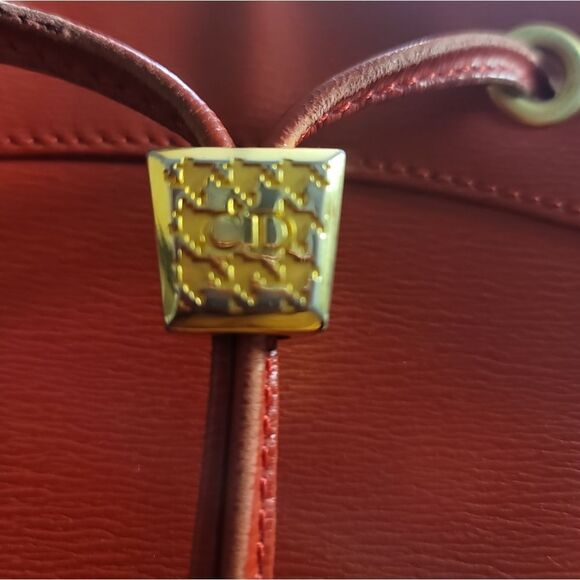 Christian Dior Vintage Red Drawstring Bucket Bag in EUC - Picture 9 of 16